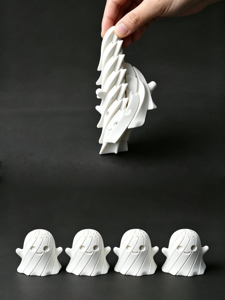 Kayar Hayalet Fidget Oyuncak – Uzayıp Kısalan Stres Oyuncağı – 3D baskı PLA