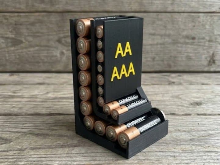 AA/AAA Pil Dispenseri – Masa ve Raf İçin Pil Saklama Kutusu – 3D baskı PLA