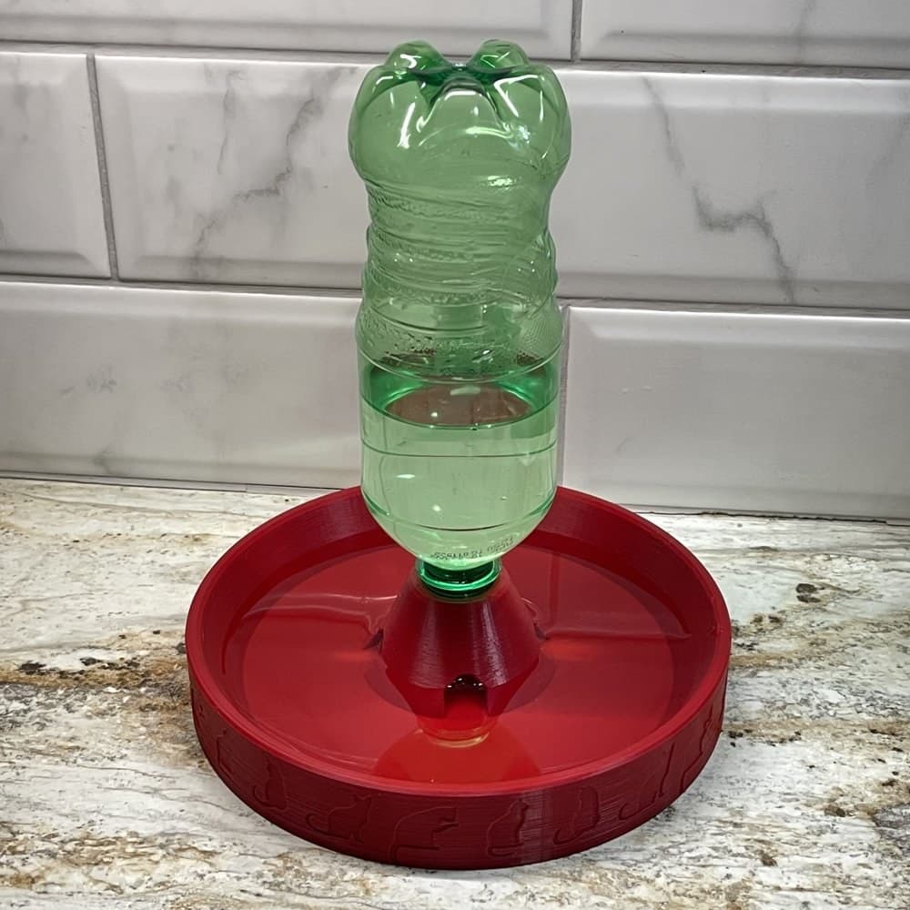 Pet Şişeli Kedi Su Kabı – 3D Baskı – 3D baskı PLA