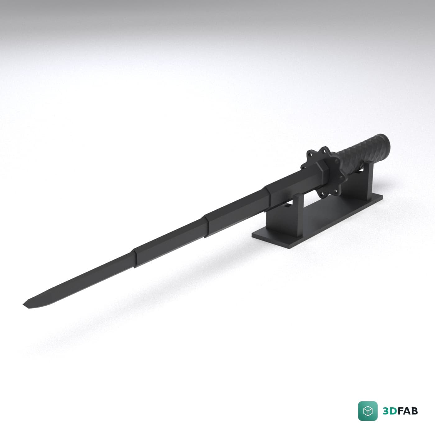 Katlanabilir Teleskopik Katana – Standlı Sergi Seti (3D Fabrikam Tasarım) – 3D baskı PLA